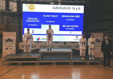 KLARA TUNJIĆ IZ KARATE KLUBA “VINKOVCI” ZLATNA NA PRVENSTVU HRVATSKE