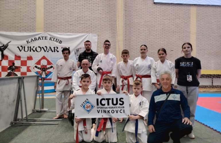  NATJECATELJI ŠPORTSKOG KARATE KLUBA „ICTUS“ VINKOVCI OSVOJILI 5 ODLIČJA NA “KUPU VUKOVARA 2026.”