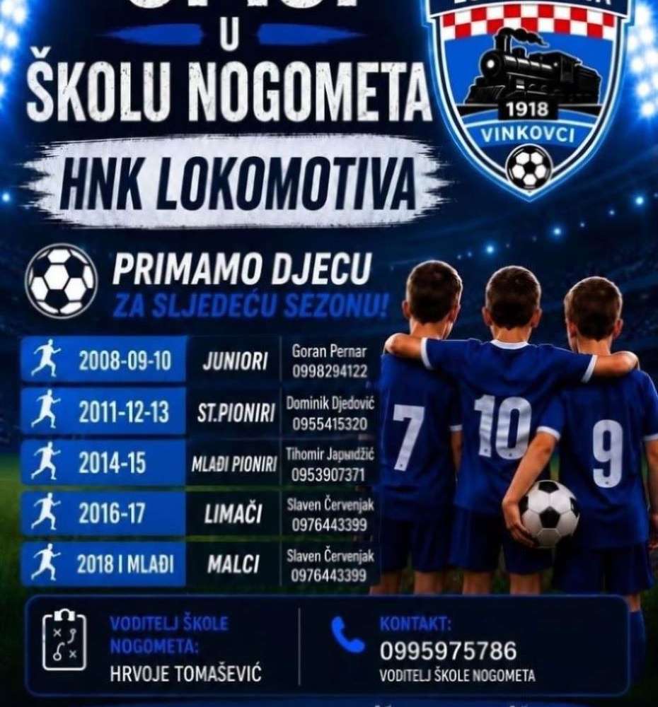 UPISI U ŠKOLU NOGOMETA HNK LOKOMOTIVA